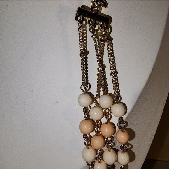 Talbots Goldtone Peach, Beige And Pink Beaded Necklace NWT 42" - Picture 9 of 11